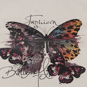 Fashion Butterfly Print Tote Bag in Multi-Color